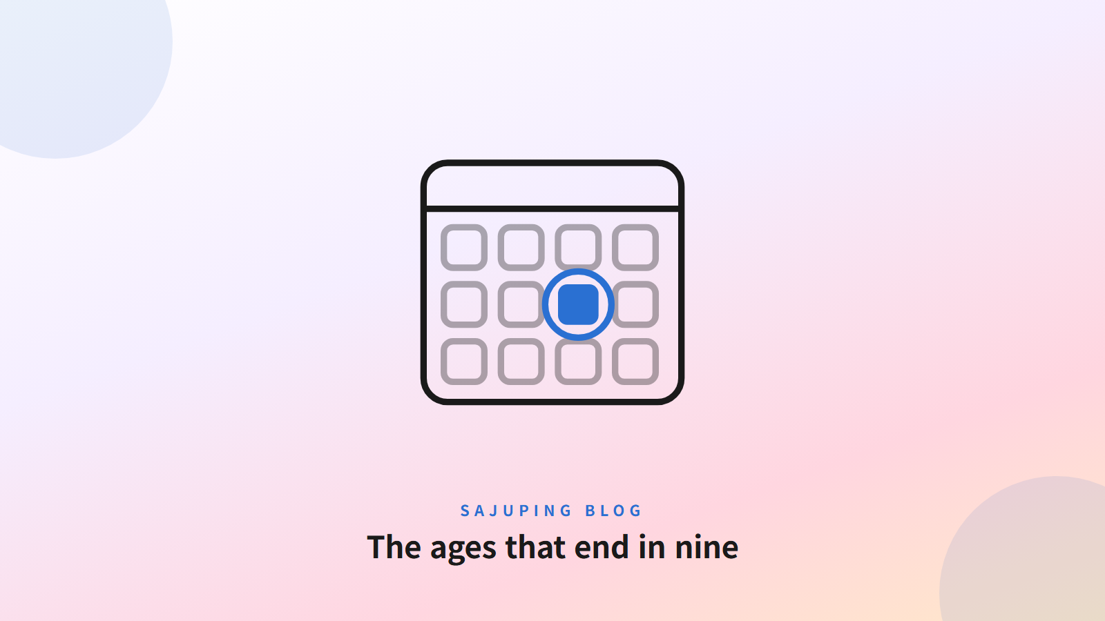 The ages that end in nine