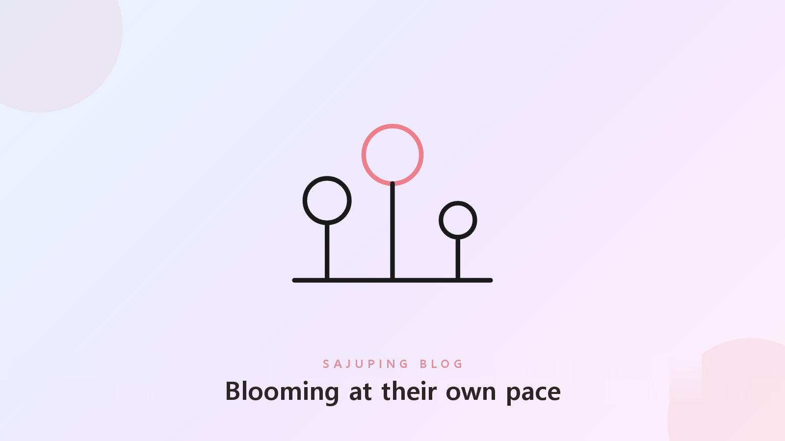 Flowers blooming, each at its own pace