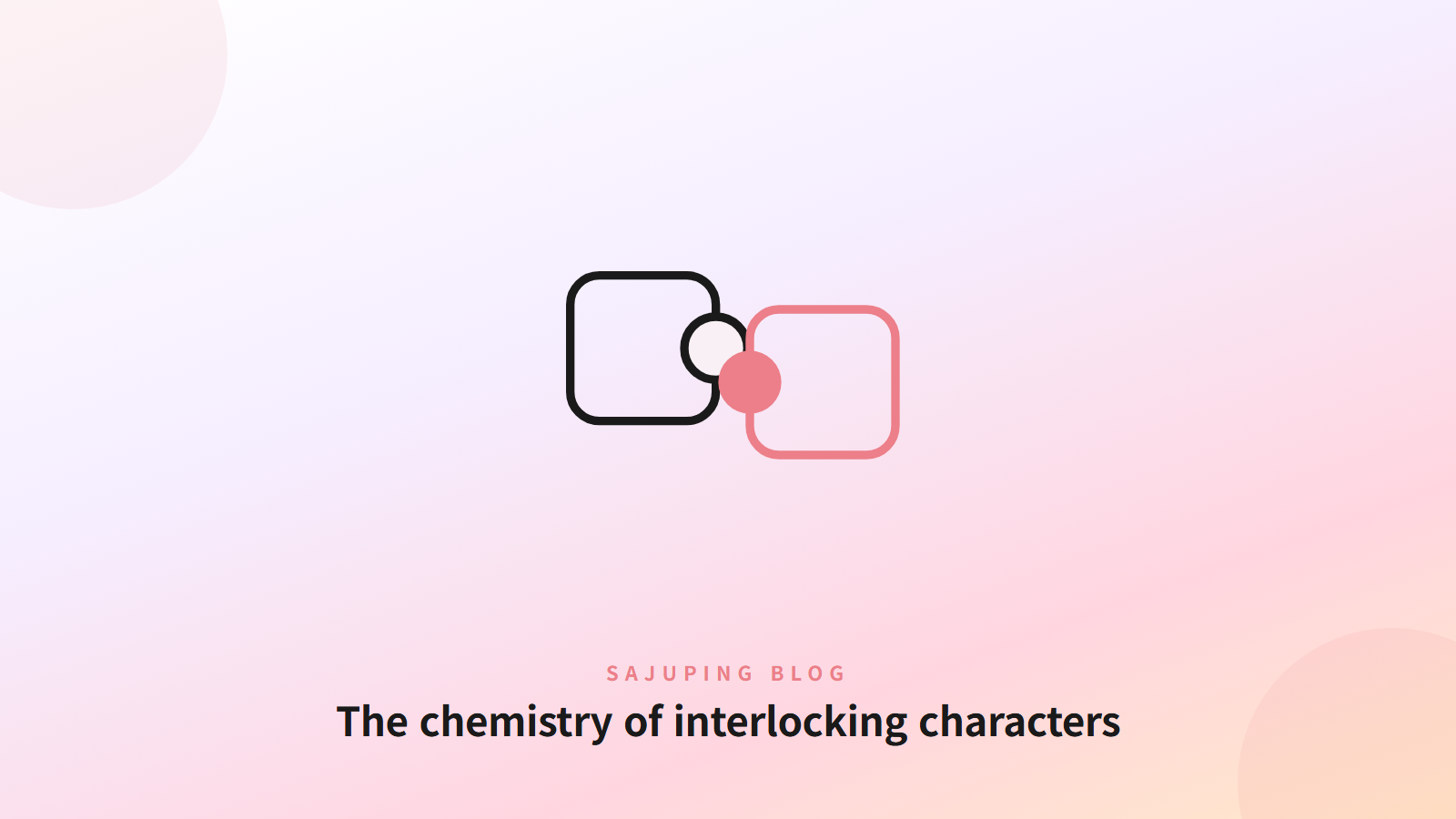 The chemistry of interlocking characters