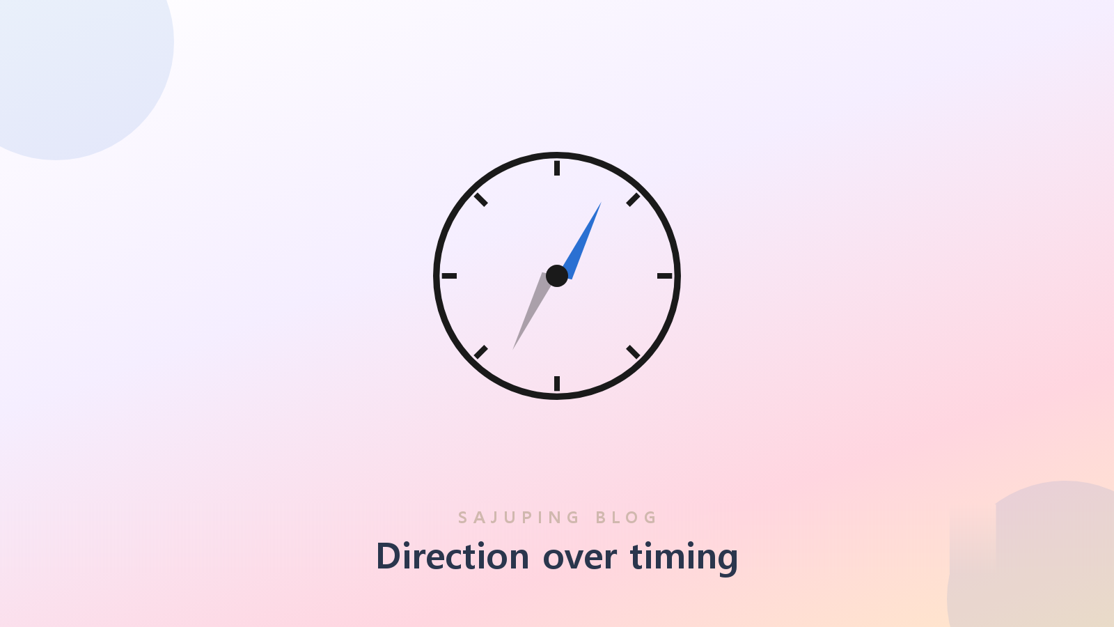 A compass pointing to direction over timing