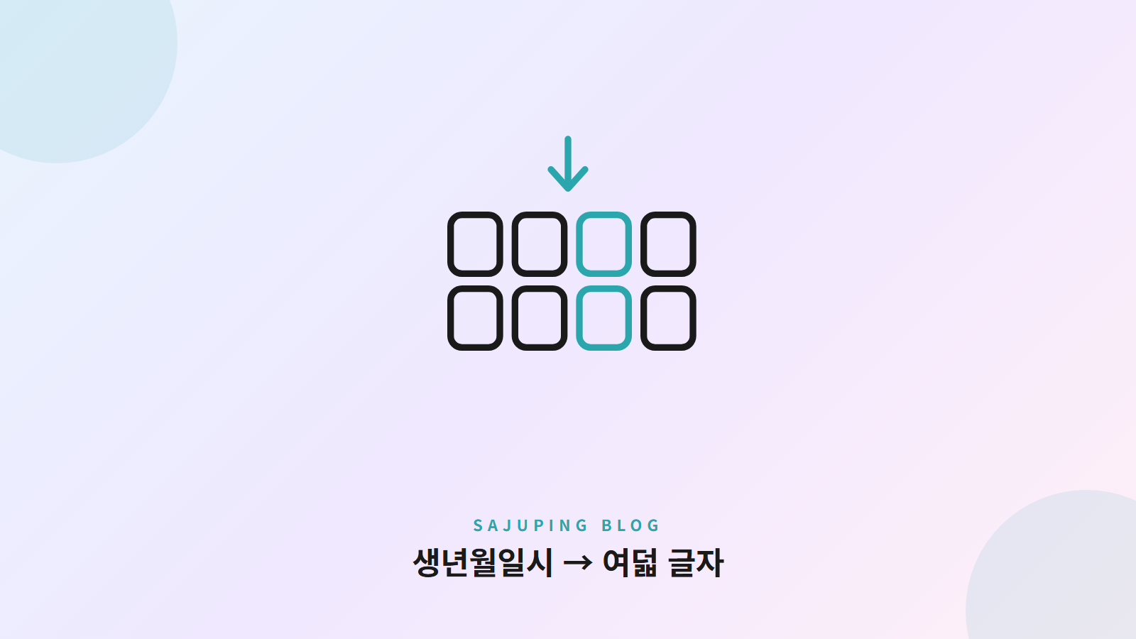 생년월일시가 여덟 글자로 바뀌는 도식