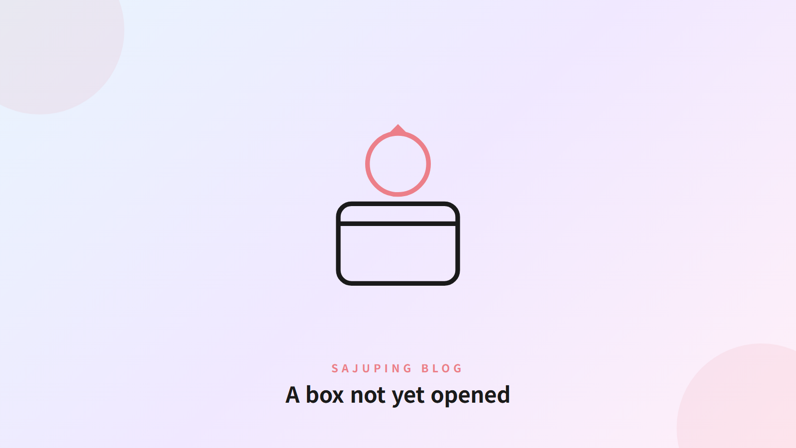 A box not yet opened