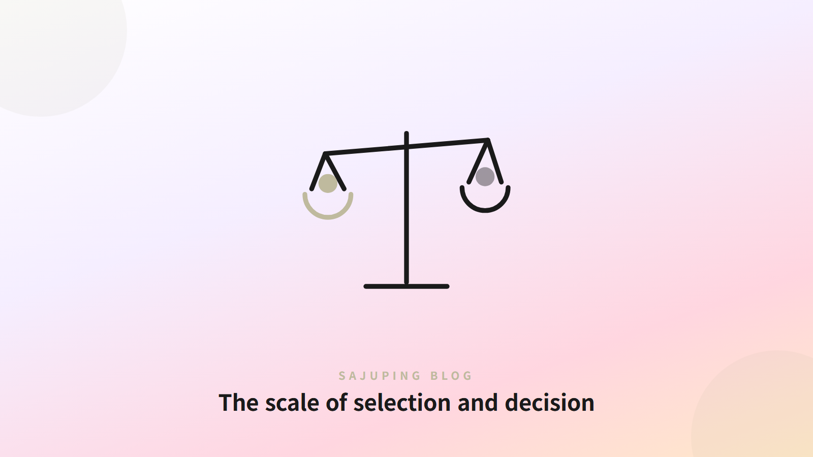 The scale of selection and decision