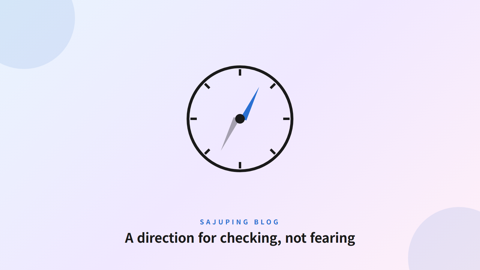 A direction for checking, not fearing